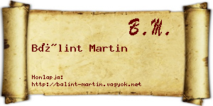 Bálint Martin névjegykártya