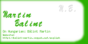 martin balint business card