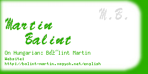martin balint business card
